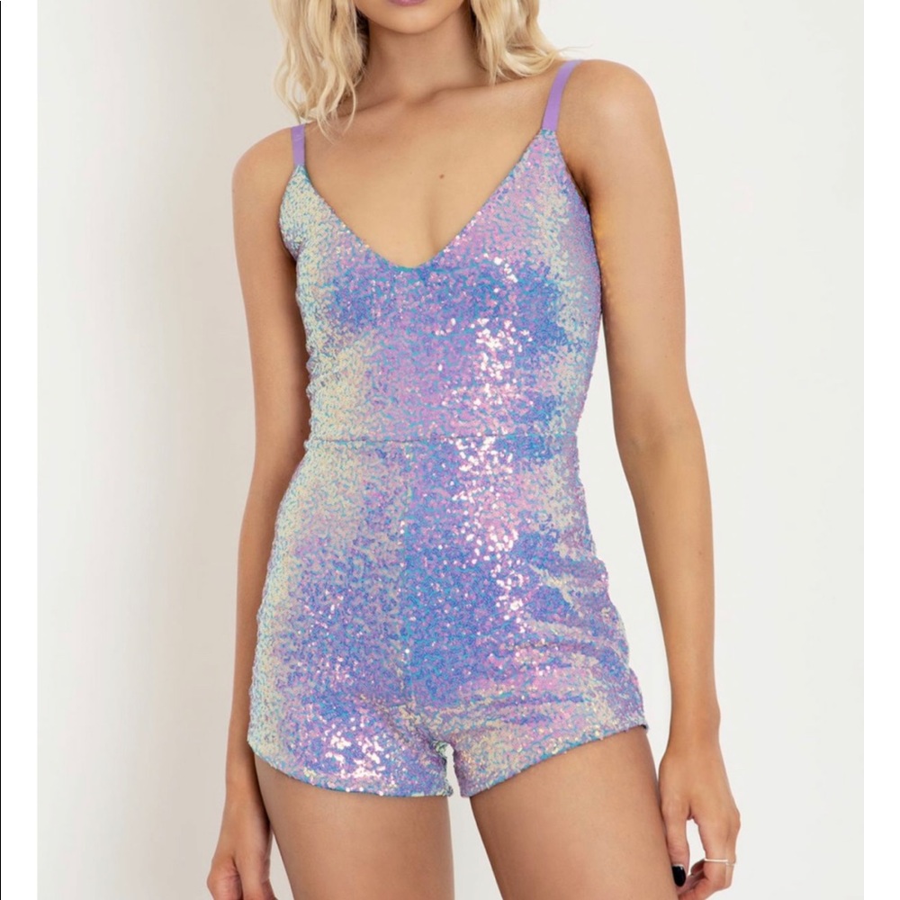 Black Milk Sparkle Sparkle Opal Sequin Playsuit
